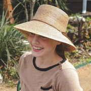 Abby Palm Leaf Tula Hat on female model