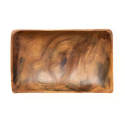 Acacia Wood Rectangular Bowl Tray seen from above