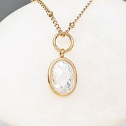 Birthstone Clear Crystal Pendant Necklace for April