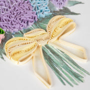 Quilled Hydrangea Bouquet Birthday Card bow detail