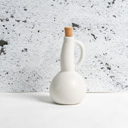 Stoneware Olive Oil Bottle Dadasi Matte White 15 oz