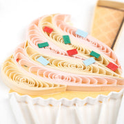 Quilled Birthday Cupcake Trio Greeting Card closeup