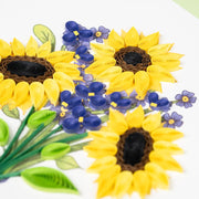 Birthday Sunflower Bouquet Quilled Greeting Card detail