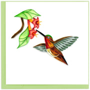 Rufous Hummingbird Quilled Greeting Card