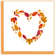 Fall Foliage Heart Quilled Greeting Card