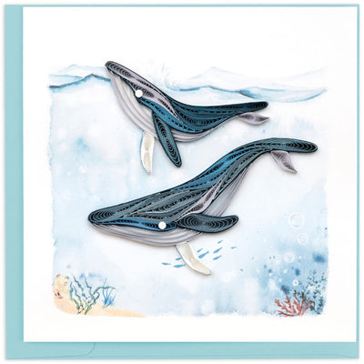 Quilled Humpback Whales Greeting Card
