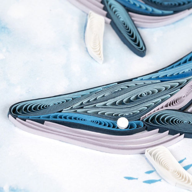Quilled Humpback Whales Greeting Card detail