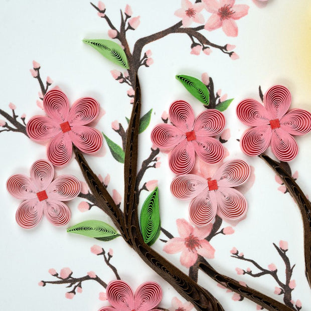 Quilled Cherry Blossoms Greeting Card detail