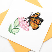 Quilled Monarch Milkweed Butterfly Greeting Card styled