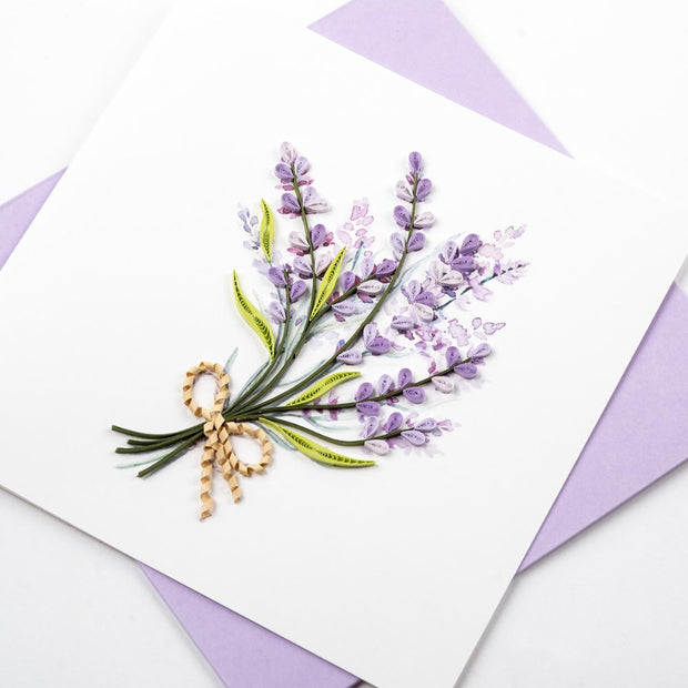 Lavender Bunch Quilled Greeting Card styled