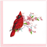 Quilled Cardinal & Cherry Blossom Greeting Card