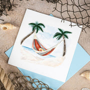 Beach Hammock Quilled Greeting Card styled