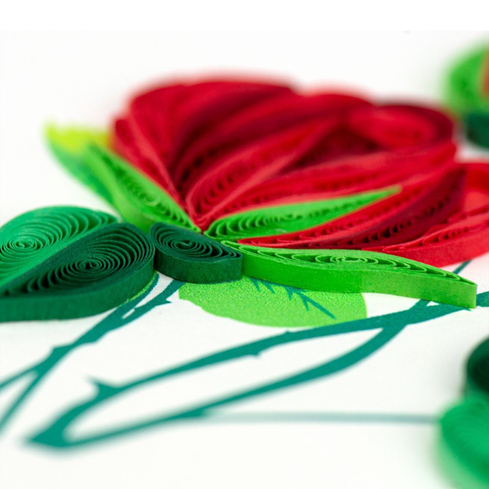 Red Roses Quilled Greeting Card – Zee Bee Market LLC