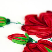 Quilled Red Roses Greeting Card detail