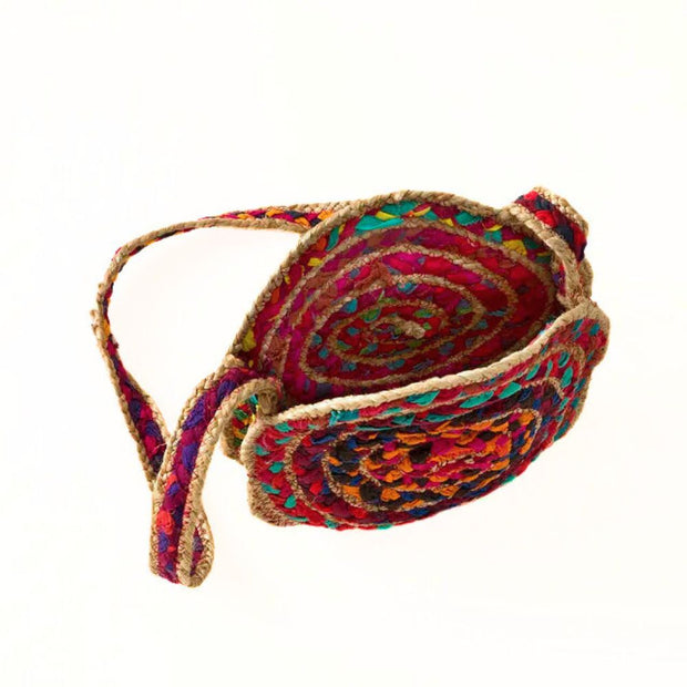 Repurposed Sari Crossbody Round Bag interior