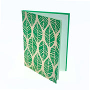 Jute Paper Note Card - Green Leaves