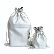 Printed Cotton Drawstring Gift Bags showing back side