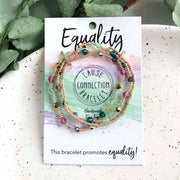 Cause Connection Bracelet with Multi Color beads- Promote Equality