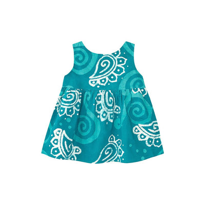 Babies Organic Cotton Sundress - Teal Paisley