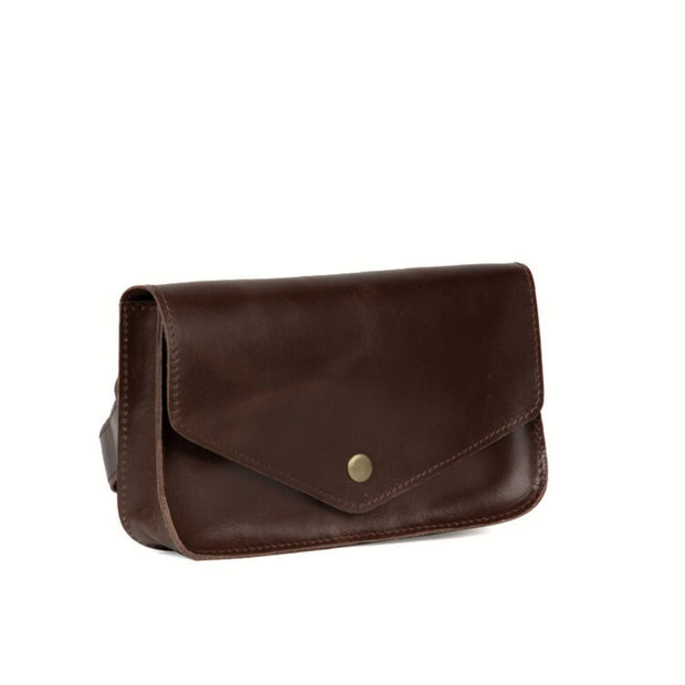 Belt Bag in Brown Leather side view