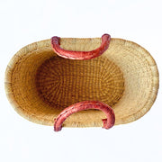 Bolga Oval Natural Basket with Leather Handles interior