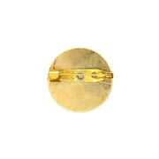 Brass Round Pin - Peace back view