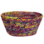 Recycled Sari and Kaisa Grass Laundry Basket Option 5