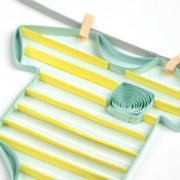 Quilled Baby Clothesline Greeting Card closeup