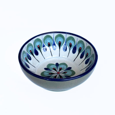 Hand-painted Ceramic Salsa Bowl white