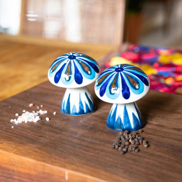 Hand-painted Ceramic Mushroom Salt and Pepper Shakers lifestyle