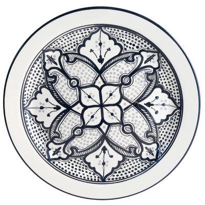 Haqima Hand-painted Ceramic Round Platter 13"