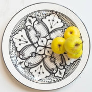 Haqima Hand-painted Ceramic Round Platter 13" styled with apples