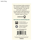 Conscious Step Socks that Protect Elephants in dark green back of tag