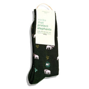 Conscious Step Socks that Protect Elephants in dark green tagged