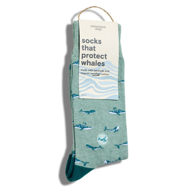 Pair of Conscious Step Socks that Protect Whales tagged