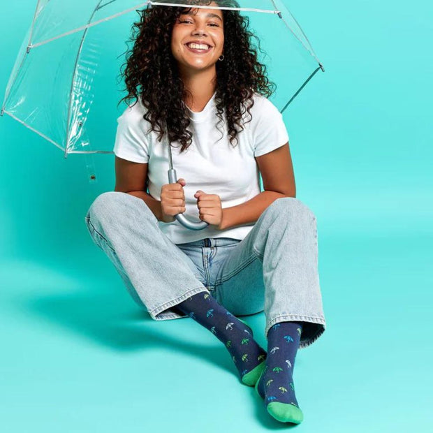 Conscious Step Socks that Give Water - Umbrellas on model