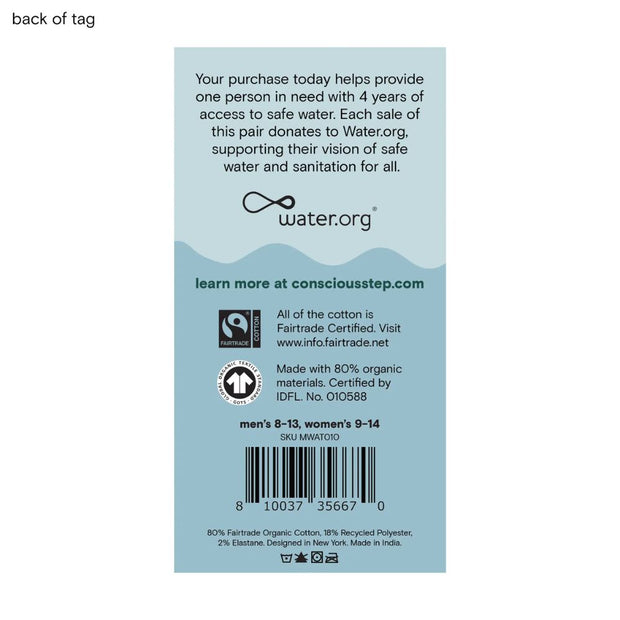 Conscious Step Socks that Give Water - Umbrellas back of tag