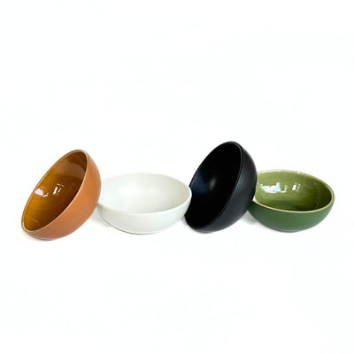 Stoneware Condiment Bowls Dadasi 6 oz in four colors and finishes
