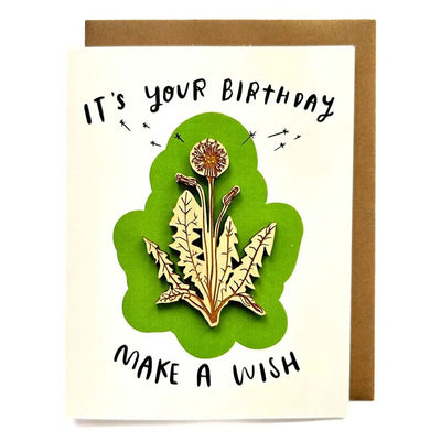 Dandelion Magnet with Birthday Greeting Card with envelope