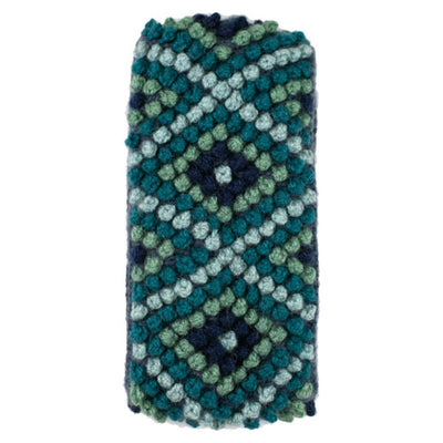 Diamond Hand-knit Ear Warmer - Aqua
