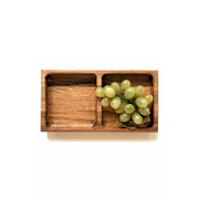 Oak Wood Double Snack Serving Tray styled