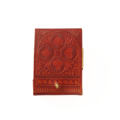 embossed leather playing cards set front