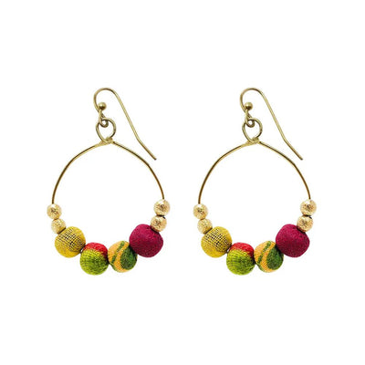 Kantha Petite Gilded Hoop Earrings