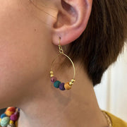 Kantha Petite Gilded Hoop Earrings on model