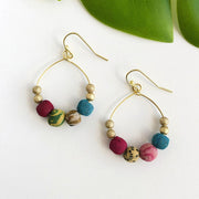 Kantha Petite Gilded Hoop Earrings styled