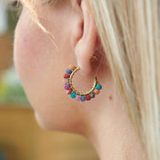 Kantha Milieu Mini Hoop Earrings on model