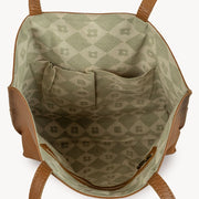 JOYN Everyday Pebbled Leather Tote in Camel color interior view