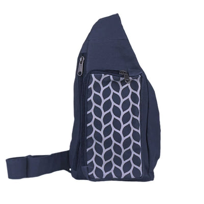 Cotton Canvas Mini Backpack Belt Bag - Dark Marine front