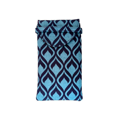 Screen Printed Eyeglass Case - Geometric Navy
