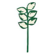 Felt Japanese Euonymus Leaf Stem dark green with white